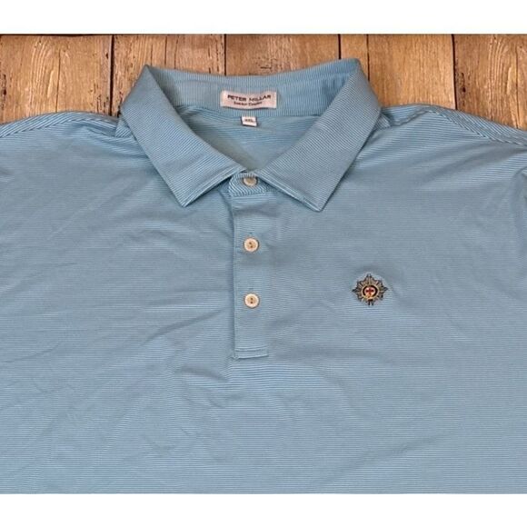 Peter Millar Summer Comfort Polo Golf Shirt XXL 2XL Coldstream Guards Golf Logo - Picture 2 of 10